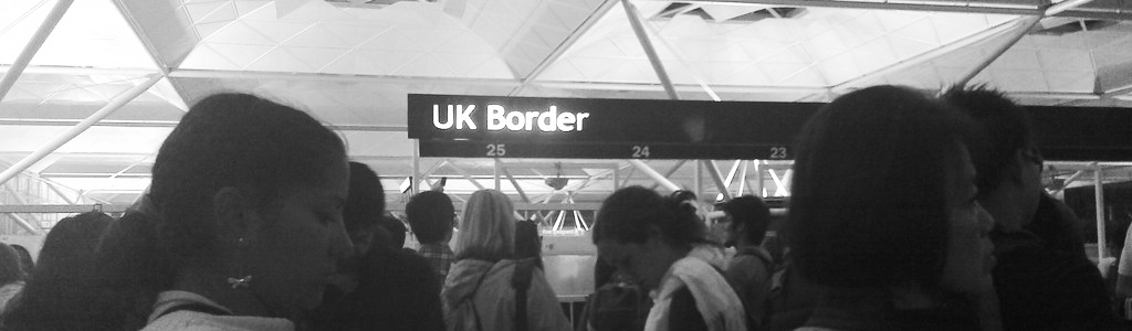 People queued at the UK border