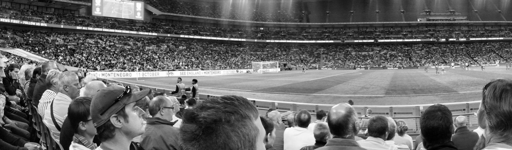 Football fans at Wembley Stadium